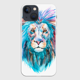 Чехол для iPhone 13 mini с принтом Живописный лев в Кировске,  |  | Тематика изображения на принте: lion | грива | дикая кошка | добыча | животное | зверь | искусство | картина | клыки | когти | король джунглей | лев | макет | мясо | набросок | портрет | хищник | царь зверей | эскиз