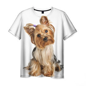 Мужская футболка 3D с принтом Красотка в Кировске, 100% полиэфир | прямой крой, круглый вырез горловины, длина до линии бедер | fashion | животное | красавица | лучший друг | модница | няша | причёска | собака | собачка | щенок | щеночек