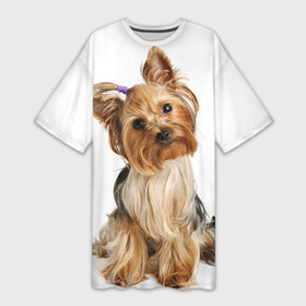 Платье-футболка 3D с принтом Красотка в Кировске,  |  | fashion | животное | красавица | лучший друг | модница | няша | причёска | собака | собачка | щенок | щеночек