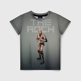 Детская футболка 3D с принтом The Rock WWE в Кировске, 100% гипоаллергенный полиэфир | прямой крой, круглый вырез горловины, длина до линии бедер, чуть спущенное плечо, ткань немного тянется | dwayne johnson | the rock | wwe | рестлинг | спорт