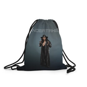 Рюкзак-мешок 3D с принтом Undertaker WWE в Кировске, 100% полиэстер | плотность ткани — 200 г/м2, размер — 35 х 45 см; лямки — толстые шнурки, застежка на шнуровке, без карманов и подкладки | undertaker | wwe | рестлинг | спорт