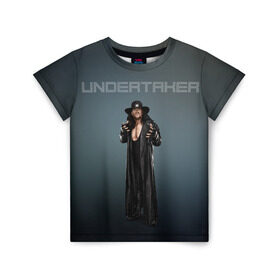 Детская футболка 3D с принтом Undertaker WWE в Кировске, 100% гипоаллергенный полиэфир | прямой крой, круглый вырез горловины, длина до линии бедер, чуть спущенное плечо, ткань немного тянется | Тематика изображения на принте: undertaker | wwe | рестлинг | спорт