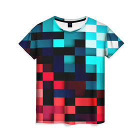Женская футболка 3D с принтом Pixel Color в Кировске, 100% полиэфир ( синтетическое хлопкоподобное полотно) | прямой крой, круглый вырез горловины, длина до линии бедер | 