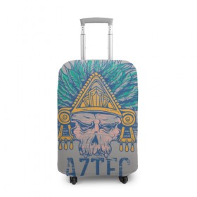 Чехол для чемодана 3D с принтом Aztec Warriors в Кировске, 86% полиэфир, 14% спандекс | двустороннее нанесение принта, прорези для ручек и колес | античный | ацтеки | гранж | живопись | культура | майя | орнамент | ретро | старинный | элемент