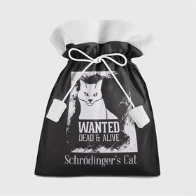 Подарочный 3D мешок с принтом Wanted Cat в Кировске, 100% полиэстер | Размер: 29*39 см | Тематика изображения на принте: белое | котик | кошка | надписи | новинки | прикольные | рисунок | черное