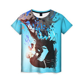 Женская футболка 3D с принтом Blue Exorcist в Кировске, 100% полиэфир ( синтетическое хлопкоподобное полотно) | прямой крой, круглый вырез горловины, длина до линии бедер | anime | ao no exorcist | экзорцист