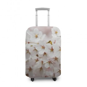 Чехол для чемодана 3D с принтом Весеннее цветение в Кировске, 86% полиэфир, 14% спандекс | двустороннее нанесение принта, прорези для ручек и колес | белый | весна | лепестки | прикольные картинки | цветочки | цветы
