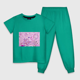 Детская пижама хлопок с принтом Lady Butterfly в Кировске, 100% хлопок |  брюки и футболка прямого кроя, без карманов, на брюках мягкая резинка на поясе и по низу штанин
 | винтаж | воздушный | индийские | кружева | новинки | узор | цветок | цветочный | этнические