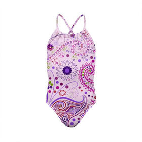 Детский купальник 3D с принтом Lady Butterfly в Кировске, Полиэстер 85%, Спандекс 15% | Слитный крой, подклад по переду изделия, узкие бретели | винтаж | воздушный | индийские | кружева | новинки | узор | цветок | цветочный | этнические