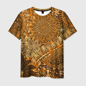 Мужская футболка 3D с принтом Коллекция Edition в Кировске, 100% полиэфир | прямой крой, круглый вырез горловины, длина до линии бедер | винтаж | воздушный | индийские | кружева | новинки | узор | цветок | цветочный | этнические