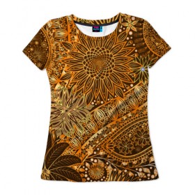 Женская футболка 3D с принтом Коллекция Edition в Кировске, 100% полиэфир ( синтетическое хлопкоподобное полотно) | прямой крой, круглый вырез горловины, длина до линии бедер | винтаж | воздушный | индийские | кружева | новинки | узор | цветок | цветочный | этнические
