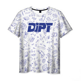 Мужская футболка 3D с принтом DIPT в Кировске, 100% полиэфир | прямой крой, круглый вырез горловины, длина до линии бедер | 