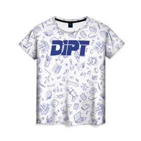 Женская футболка 3D с принтом DIPT в Кировске, 100% полиэфир ( синтетическое хлопкоподобное полотно) | прямой крой, круглый вырез горловины, длина до линии бедер | 