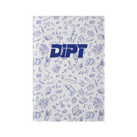 Обложка для паспорта матовая кожа с принтом DIPT в Кировске, натуральная матовая кожа | размер 19,3 х 13,7 см; прозрачные пластиковые крепления | 