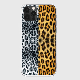Чехол для iPhone 12 Pro с принтом Леопард/Снежный Барс в Кировске, силикон | область печати: задняя сторона чехла, без боковых панелей | textures | барс | животное | леопард | пятна | снежный | текстура | чёрное с белым