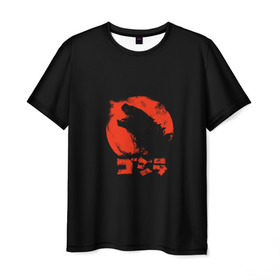 Мужская футболка 3D с принтом Godzilla в Кировске, 100% полиэфир | прямой крой, круглый вырез горловины, длина до линии бедер | Тематика изображения на принте: cinema | film | godzilla | monster | годзила | годзилла | кино | монстр | фильм