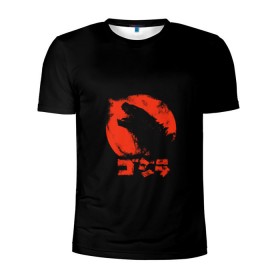 Мужская футболка 3D спортивная с принтом Godzilla в Кировске, 100% полиэстер с улучшенными характеристиками | приталенный силуэт, круглая горловина, широкие плечи, сужается к линии бедра | cinema | film | godzilla | monster | годзила | годзилла | кино | монстр | фильм