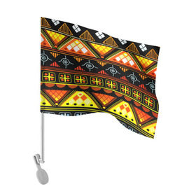 Флаг для автомобиля с принтом Element ethnic в Кировске, 100% полиэстер | Размер: 30*21 см | орнамент | полосы | этно