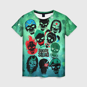 Женская футболка 3D с принтом Suicide Squad в Кировске, 100% полиэфир ( синтетическое хлопкоподобное полотно) | прямой крой, круглый вырез горловины, длина до линии бедер | suicide squad