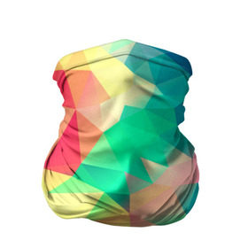 Бандана-труба 3D с принтом Frenza в Кировске, 100% полиэстер, ткань с особыми свойствами — Activecool | плотность 150‒180 г/м2; хорошо тянется, но сохраняет форму | геометрия | полигоны | разноцветный яркий
