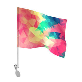 Флаг для автомобиля с принтом Frenza в Кировске, 100% полиэстер | Размер: 30*21 см | Тематика изображения на принте: геометрия | полигоны | разноцветный яркий