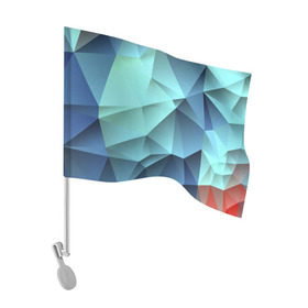 Флаг для автомобиля с принтом Polygon blue в Кировске, 100% полиэстер | Размер: 30*21 см | Тематика изображения на принте: полигон | текстура