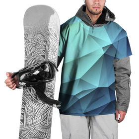 Накидка на куртку 3D с принтом Polygon blue в Кировске, 100% полиэстер |  | Тематика изображения на принте: полигон | текстура