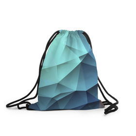 Рюкзак-мешок 3D с принтом Polygon blue в Кировске, 100% полиэстер | плотность ткани — 200 г/м2, размер — 35 х 45 см; лямки — толстые шнурки, застежка на шнуровке, без карманов и подкладки | полигон | текстура