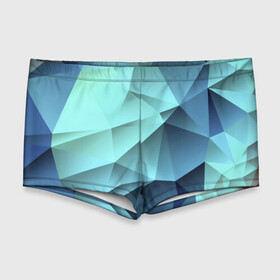 Мужские купальные плавки 3D с принтом Polygon blue в Кировске, Полиэстер 85%, Спандекс 15% |  | Тематика изображения на принте: полигон | текстура