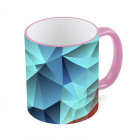Кружка 3D с принтом Polygon blue в Кировске, керамика | ёмкость 330 мл | полигон | текстура