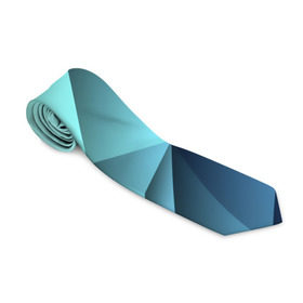 Галстук 3D с принтом Polygon blue в Кировске, 100% полиэстер | Длина 148 см; Плотность 150-180 г/м2 | Тематика изображения на принте: полигон | текстура
