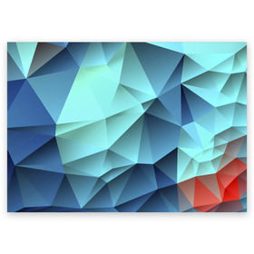 Поздравительная открытка с принтом Polygon blue в Кировске, 100% бумага | плотность бумаги 280 г/м2, матовая, на обратной стороне линовка и место для марки
 | Тематика изображения на принте: полигон | текстура