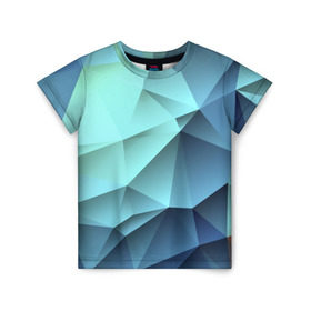Детская футболка 3D с принтом Polygon blue в Кировске, 100% гипоаллергенный полиэфир | прямой крой, круглый вырез горловины, длина до линии бедер, чуть спущенное плечо, ткань немного тянется | полигон | текстура