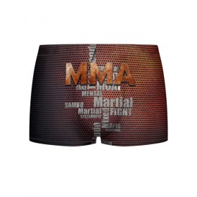 Мужские трусы 3D с принтом MMA в Кировске, 50% хлопок, 50% полиэстер | классическая посадка, на поясе мягкая тканевая резинка | judo | mixed | mma | sambo | wrestling