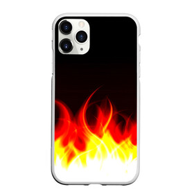 Чехол для iPhone 11 Pro матовый с принтом Flame в Кировске, Силикон |  | пламя | черный | яркий