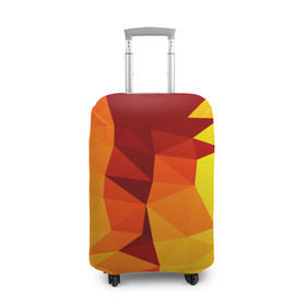 Чехол для чемодана 3D с принтом Golden в Кировске, 86% полиэфир, 14% спандекс | двустороннее нанесение принта, прорези для ручек и колес | геометрия | полигоны | разноцветный | треугольники | яркий