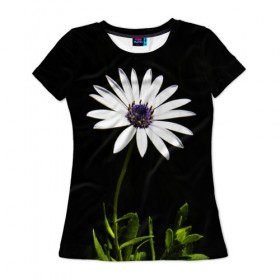 Женская футболка 3D с принтом Цветок счастья в Кировске, 100% полиэфир ( синтетическое хлопкоподобное полотно) | прямой крой, круглый вырез горловины, длина до линии бедер | лепестки | прикольные картинки | цветочки | цветы