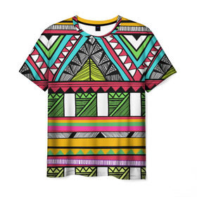 Мужская футболка 3D с принтом Зимбабве в Кировске, 100% полиэфир | прямой крой, круглый вырез горловины, длина до линии бедер | Тематика изображения на принте: африка | орнамент | этнический | этно