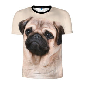Мужская футболка 3D спортивная с принтом Мопс в Кировске, 100% полиэстер с улучшенными характеристиками | приталенный силуэт, круглая горловина, широкие плечи, сужается к линии бедра | мопс | мопсы | песик | песики | собака | собаки