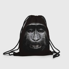 Рюкзак-мешок 3D с принтом обезьяна в Кировске, 100% полиэстер | плотность ткани — 200 г/м2, размер — 35 х 45 см; лямки — толстые шнурки, застежка на шнуровке, без карманов и подкладки | взгляд | голова | животные | обезьяна | природа