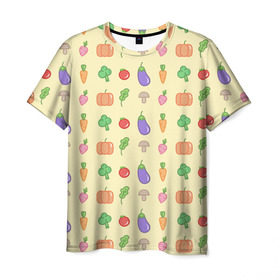 Мужская футболка 3D с принтом Рай вегетарианца в Кировске, 100% полиэфир | прямой крой, круглый вырез горловины, длина до линии бедер | вегетарианцы | забавные | необычные | овощи | приколы