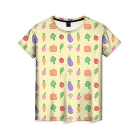 Женская футболка 3D с принтом Рай вегетарианца в Кировске, 100% полиэфир ( синтетическое хлопкоподобное полотно) | прямой крой, круглый вырез горловины, длина до линии бедер | вегетарианцы | забавные | необычные | овощи | приколы