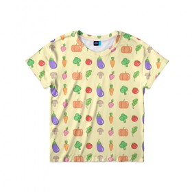 Детская футболка 3D с принтом Рай вегетарианца в Кировске, 100% гипоаллергенный полиэфир | прямой крой, круглый вырез горловины, длина до линии бедер, чуть спущенное плечо, ткань немного тянется | вегетарианцы | забавные | необычные | овощи | приколы