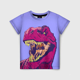 Детская футболка 3D с принтом rex в Кировске, 100% гипоаллергенный полиэфир | прямой крой, круглый вырез горловины, длина до линии бедер, чуть спущенное плечо, ткань немного тянется | Тематика изображения на принте: dinosaur | t rex | динозавр | рекс | тирекс