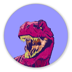 Коврик круглый с принтом rex в Кировске, резина и полиэстер | круглая форма, изображение наносится на всю лицевую часть | dinosaur | t rex | динозавр | рекс | тирекс