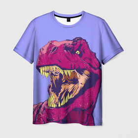 Мужская футболка 3D с принтом rex в Кировске, 100% полиэфир | прямой крой, круглый вырез горловины, длина до линии бедер | dinosaur | t rex | динозавр | рекс | тирекс