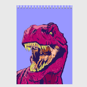 Скетчбук с принтом rex в Кировске, 100% бумага
 | 48 листов, плотность листов — 100 г/м2, плотность картонной обложки — 250 г/м2. Листы скреплены сверху удобной пружинной спиралью | dinosaur | t rex | динозавр | рекс | тирекс