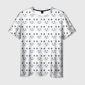 Мужская футболка 3D с принтом Панда Хипстер в Кировске, 100% полиэфир | прямой крой, круглый вырез горловины, длина до линии бедер | Тематика изображения на принте: животные | панда | приколы | хипстер