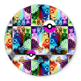 Коврик круглый с принтом Pokeball в Кировске, резина и полиэстер | круглая форма, изображение наносится на всю лицевую часть | Тематика изображения на принте: pokeball | pokemon | покебол | покемон