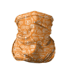 Бандана-труба 3D с принтом Жизнь на Ямайке в Кировске, 100% полиэстер, ткань с особыми свойствами — Activecool | плотность 150‒180 г/м2; хорошо тянется, но сохраняет форму | оранжевый | паттерн